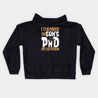 I survived my son's PhD dissertation Kids Hoodie